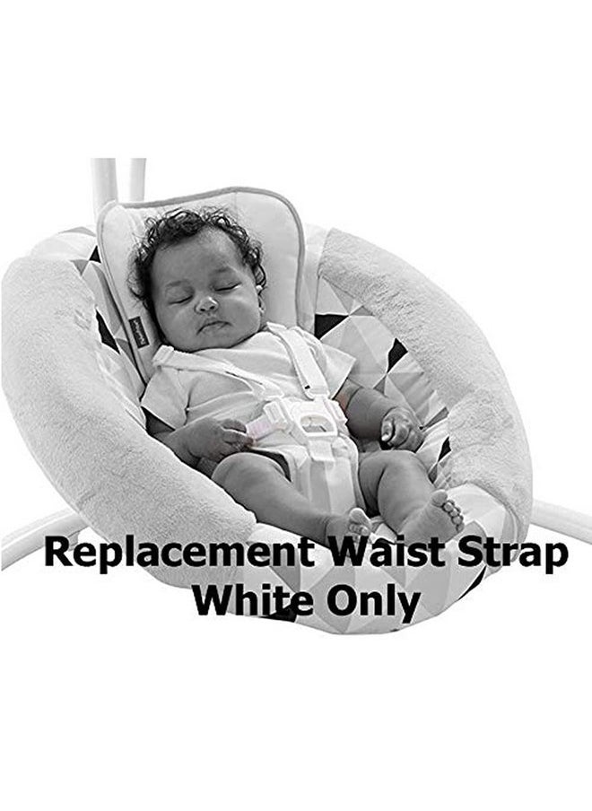 Replacement Parts for Baby Swing - Fisher-Price Revolve Baby Swing FBL70 ~ One White Replacement Waist Strap (Swing needs two) with male part of buckle