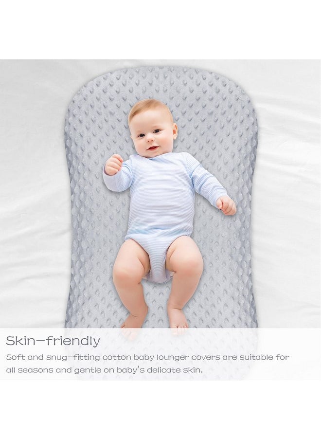 Hooyax Baby Lounger Cover 2 Pack Premium Newborn Lounger Covers, Organic Removable Infant Slipcovers for Baby Nest Lounger, Ultra Soft Snug Fit Infant Lounger Cover for Boys Girls (Pink, Grey)
