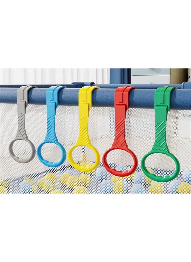 5pcs Walk Assistant Plastic Baby Crib Pull Rings for Baby Baby Pull Up Rings Cot Hanging Rings for Infant Baby Toddler Practice Tool (5 Color)