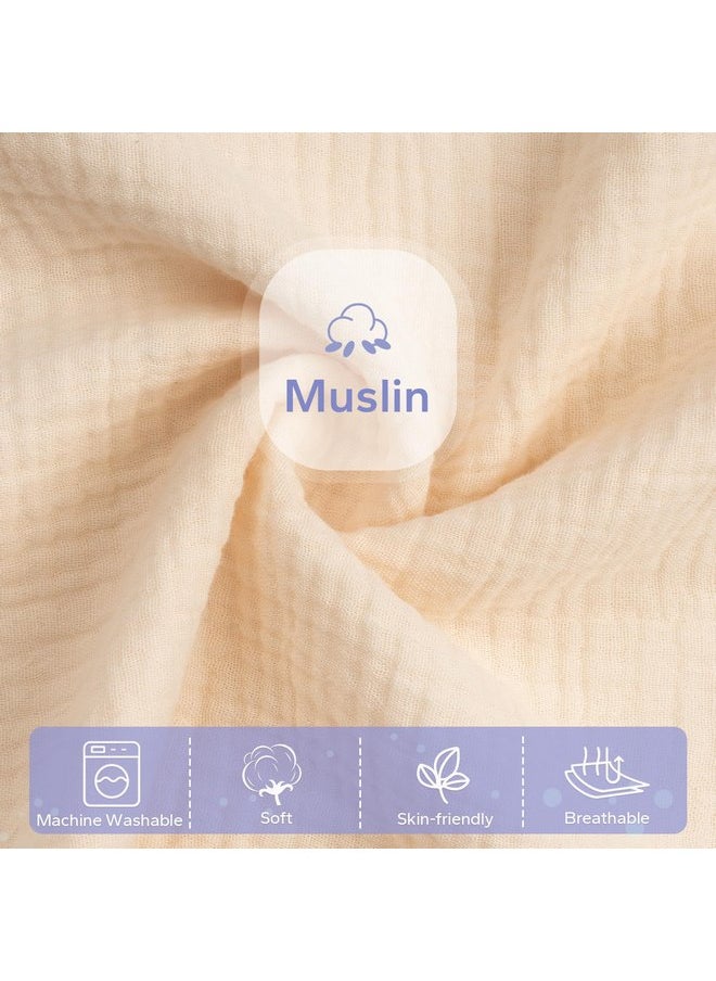 FUNUPUP Muslin Baby Lounger Cover Compatible with Snuggle Me Lounger, Infant Lounger Pillow Cover for Newborn, Removable Newborn Lounger Cover for Boys and Girls, Beige