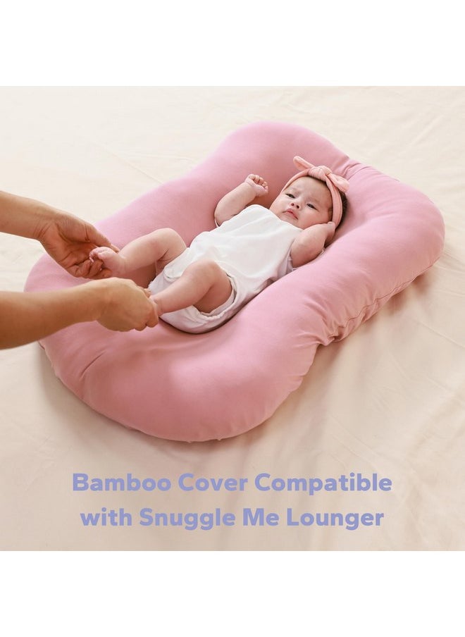 FUNUPUP Rayon Made from Bamboo Baby Lounger Cover Compatible with Snuggle Me Lounger, Infant Lounger Pillow Cover for Newborn, Removable Elastic Newborn Lounger Cover,Cover Only,Pink