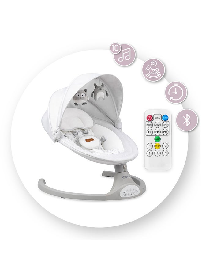 KENANI Electric Baby Bouncer for Infants, Kids up to 9 kg with Anti-slip pad, Lightweight, Bluetooth Features Connect with Smartphone, Insect Net for 0+ Months