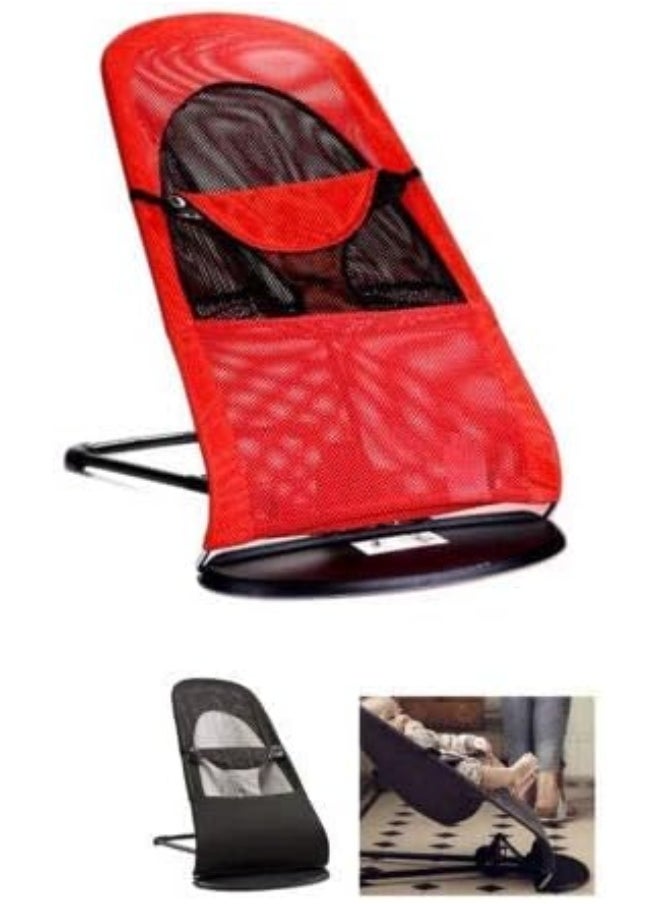 Show Love Baby Bouncer Balance Alloy Bassinet Folding Crib Cradle, YY118, Red
