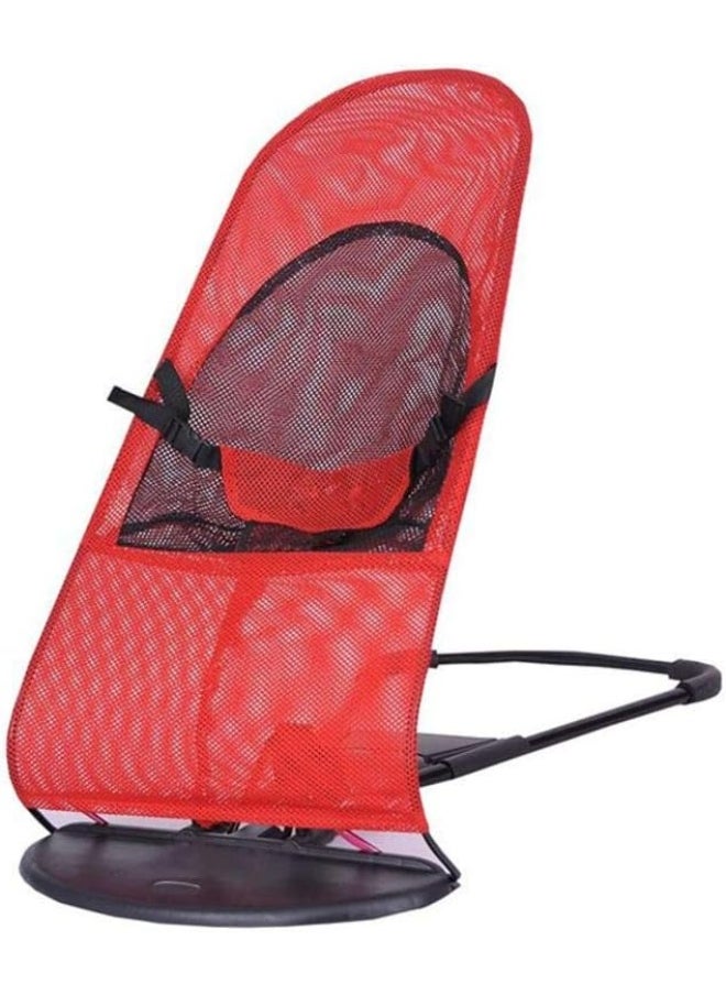 Show Love Baby Bouncer Balance Alloy Bassinet Folding Crib Cradle, YY118, Red