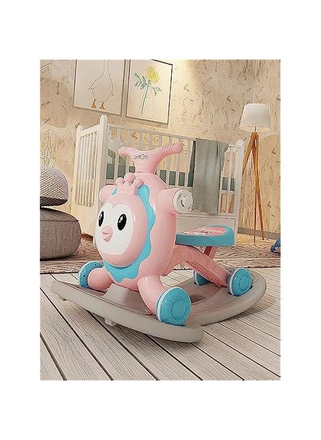 Baby Walker and Rocker, Learning Balance Walker, 4 in 1 Adjustable Walking Toy with Lights & Sounds –Multifunctional Activity walker and scooter| 8-30 Months Boys and Girls (Green) (Pink)