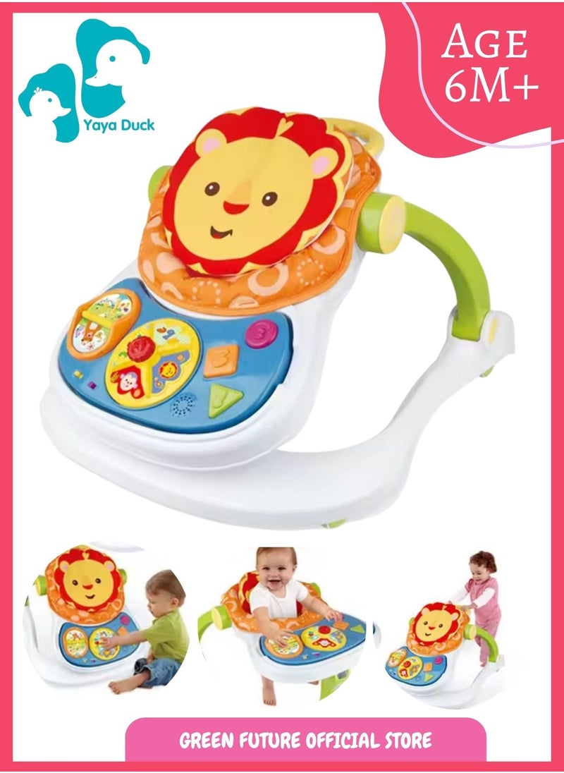 Baby Activity Walker with Wheels | Infant Sit-to-Stand Walker | Lion-Themed Interactive Learning Center for Babies and Kids 6-12 Months