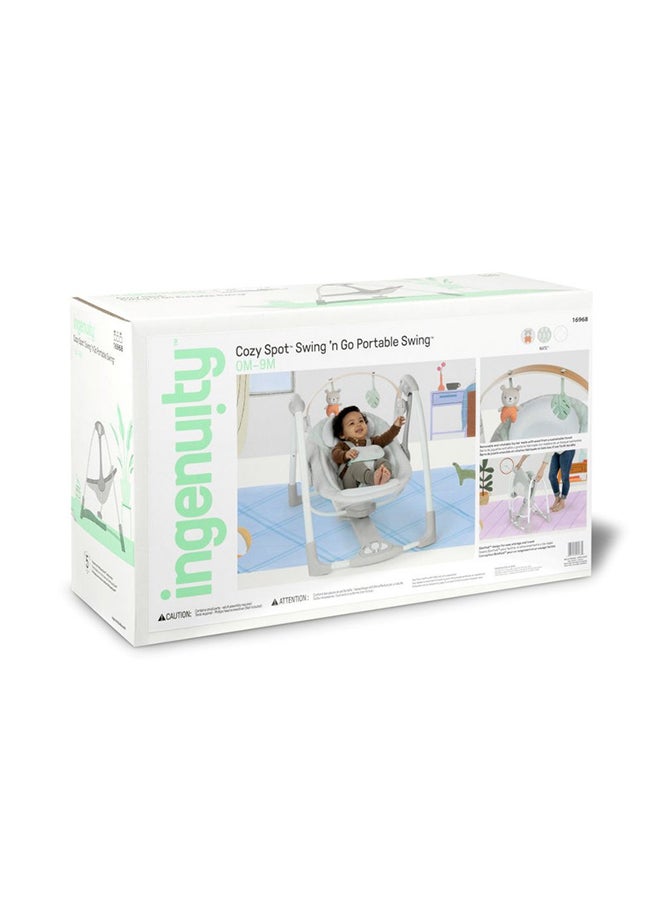 Cozy Spot Swing n Go Portable Swing 5 Speeds And USB Powered Removable Toy Bar 0 To 9 Month