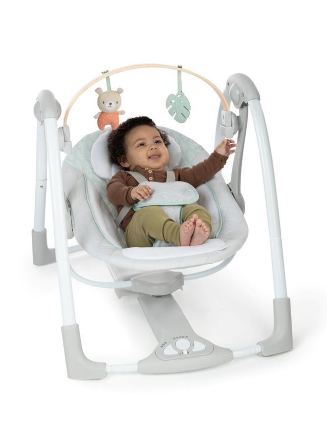 Cozy Spot Swing n Go Portable Swing 5 Speeds And USB Powered Removable Toy Bar 0 To 9 Month