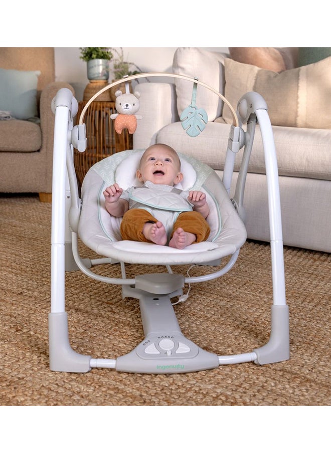 Cozy Spot Swing n Go Portable Swing 5 Speeds And USB Powered Removable Toy Bar 0 To 9 Month