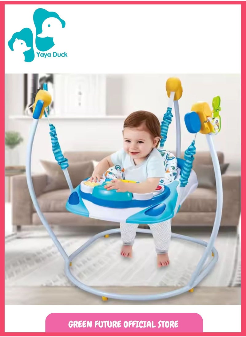 Baby Jumper and Bouncer with Musical Toys | Interactive Infant Activity Seat | Toddler Play Chair -Blue