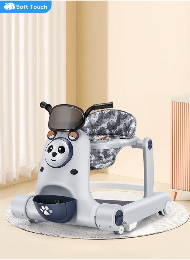 3 In 1 Anti Rollover Baby Walker Baby Push Walker for Girls and Boys Seated and Walk Behind Infant Walkers Foldable Baby Walker with Wheels Baby Activity Center with Height Adjustable For Toddler 6 to 24 Months