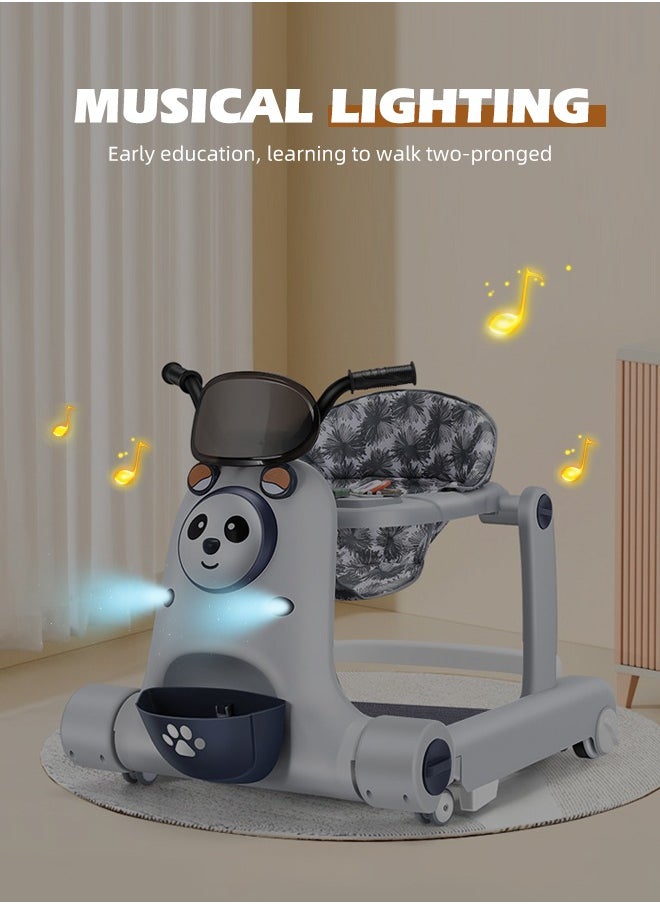 3 In 1 Anti Rollover Baby Walker Baby Push Walker for Girls and Boys Seated and Walk Behind Infant Walkers Foldable Baby Walker with Wheels Baby Activity Center with Height Adjustable For Toddler 6 to 24 Months