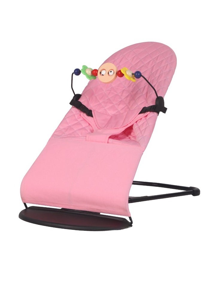 Newborn Baby Bounce Chair, Multifunctional Baby Soothing Chair, Safe Bounce Baby Rocking Chair, Lightweight And Portable Child Cradle, (1pc, Rhombus , Pink, Design 3)