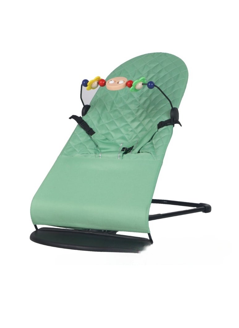 Newborn Baby Bounce Chair, Multifunctional Baby Soothing Chair, Safe Bounce Baby Rocking Chair, Lightweight And Portable Child Cradle, (1pc, Cloth Cover, Green, Design 2)