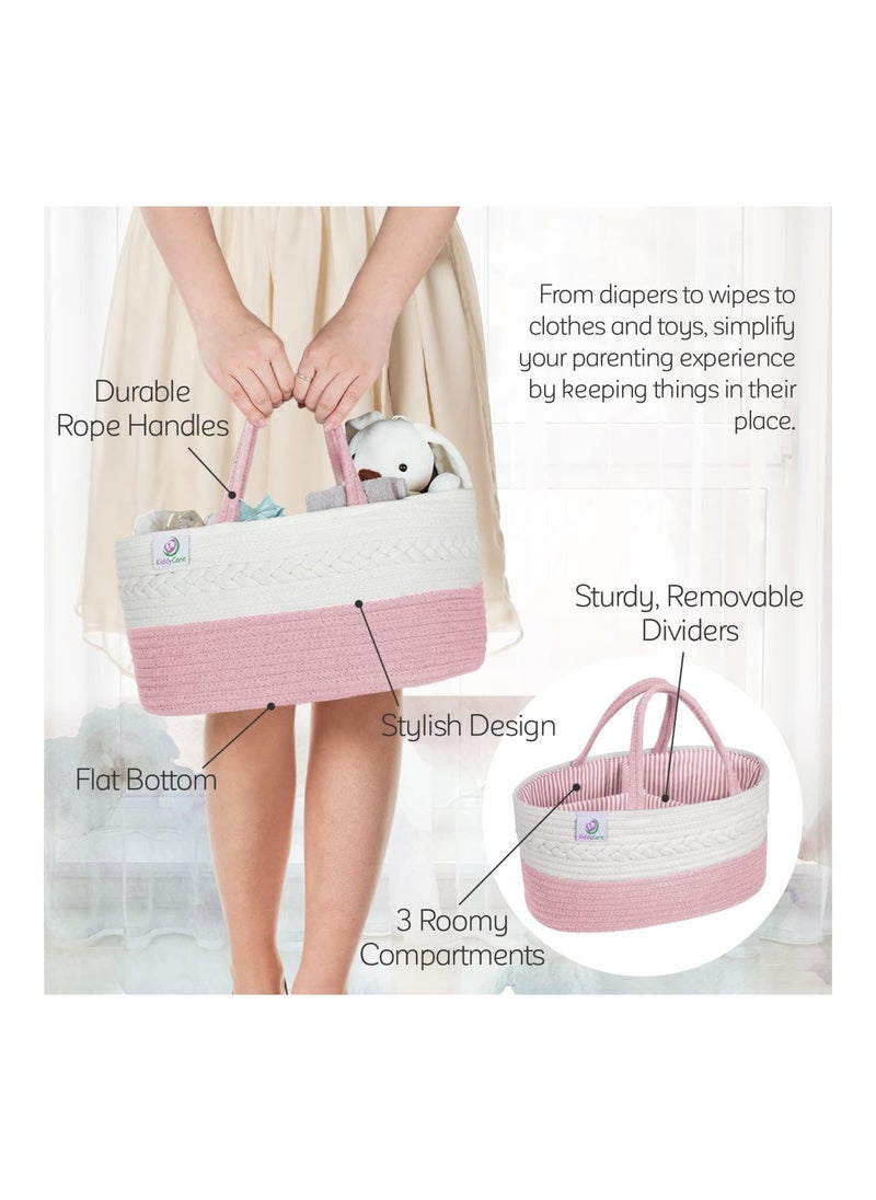 Baby Diaper Caddy Organizer Pink Plus Size