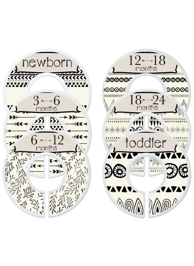 Mumsy Goose Nursery Closet Dividers Closet Organizers Baby Clothes Dividers Monochrome Boho