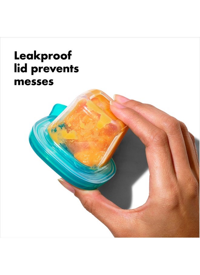 OXO Tot Silicone Baby Food Storage Containers, Teal, Set of Six 2oz Containers