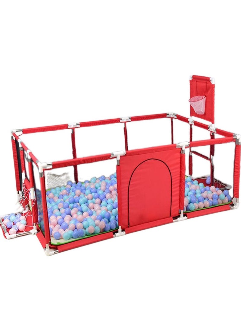 Large Baby Playpen with Safety Mesh, Indoor Ball Pit Area, Children Fence Play Area Red