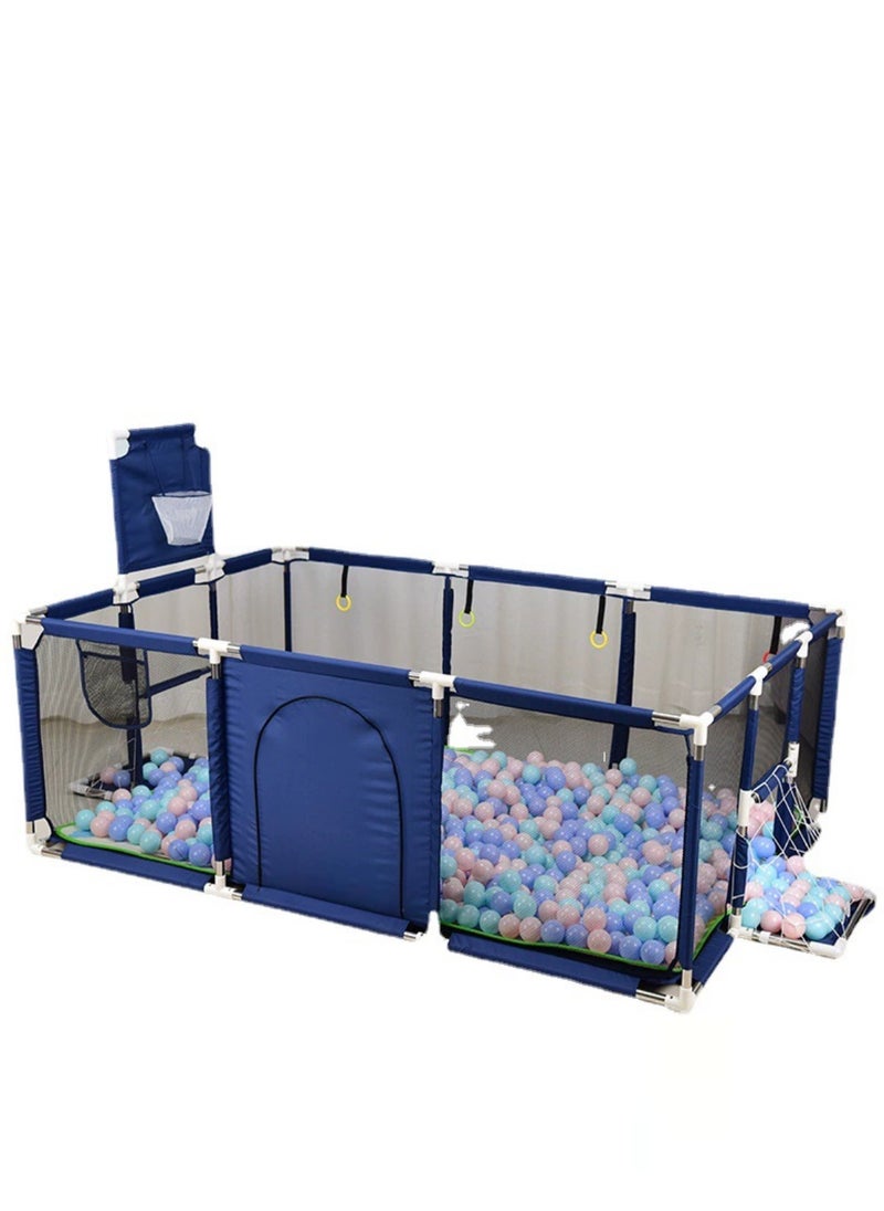 Large Baby Playpen with Safety Mesh, Indoor Ball Pit Area, Children's Fence Play Area Blue