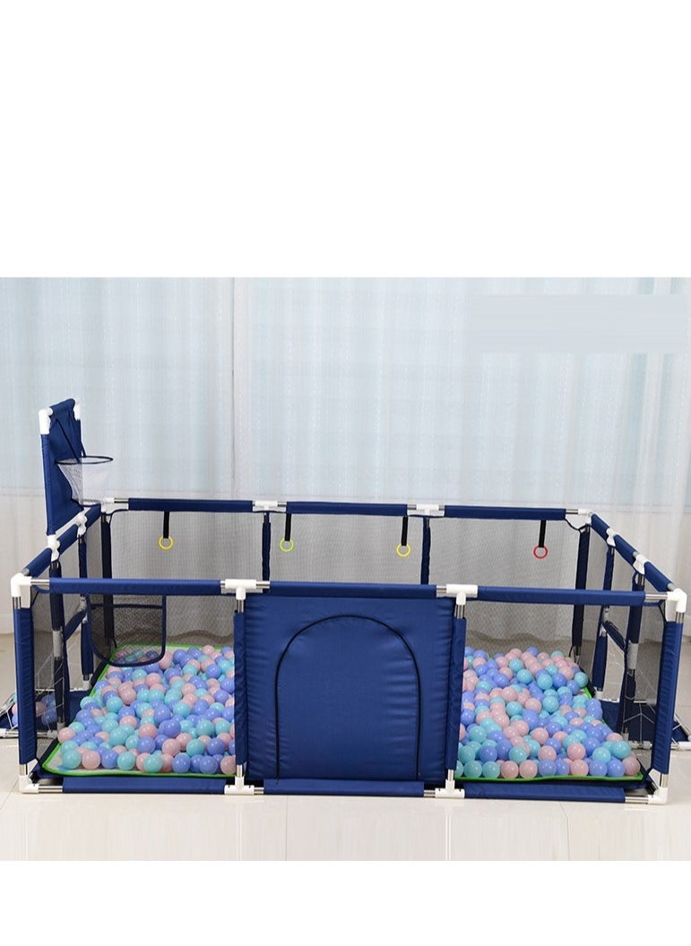 Large Baby Playpen with Safety Mesh, Indoor Ball Pit Area, Children's Fence Play Area Blue