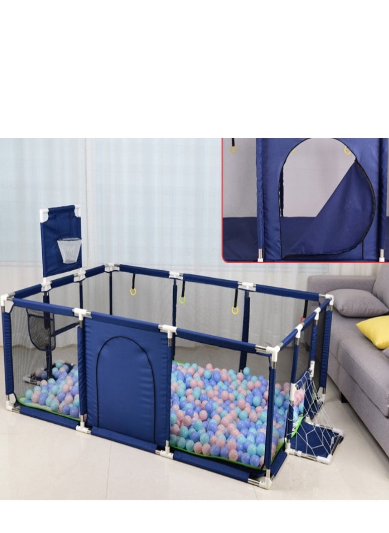 Large Baby Playpen with Safety Mesh, Indoor Ball Pit Area, Children's Fence Play Area Blue