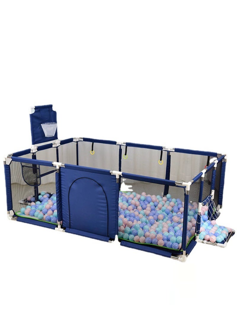 Large Baby Playpen with Safety Mesh, Indoor Ball Pit Area, Children's Fence Play Area Blue