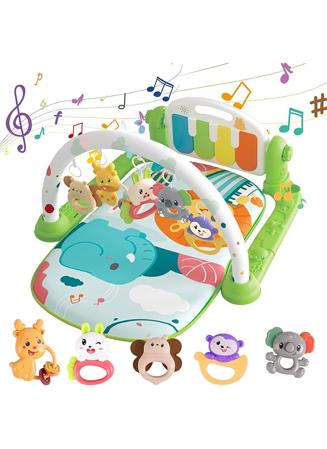 Detachable Kick and Play Piano Gym Mats Activity Center With Music And Lights, Musical Electronic Learning Toys