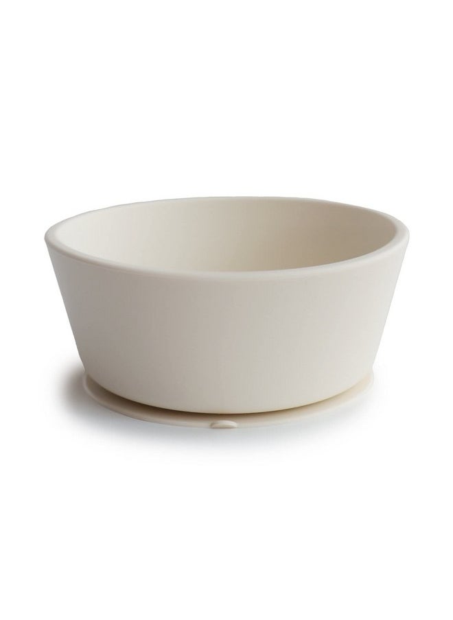 mushie Silicone Suction Bowl | BPA-Free Non-Slip Design (Ivory)
