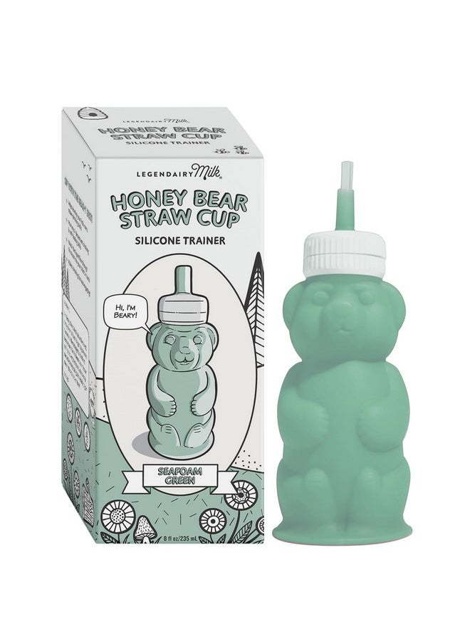 Legendairy Milk Honey Bear Straw Cup Silicone for Babies (Green), 8 oz. Dishwasher Safe Baby Straw Cup, Food Grade Silicone, Honeybear Sippy Cup for Ages 4+ Months, Trainer Straw Cup for Toddlers 1-3