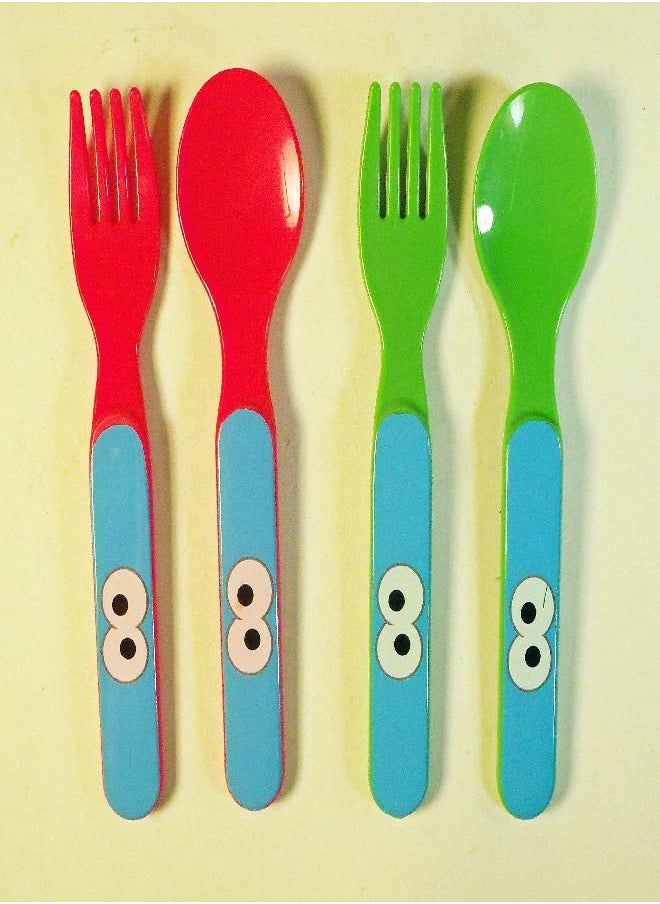 Set of 4 Sesame Street Cookie Monster Plastic Forks and Spoons