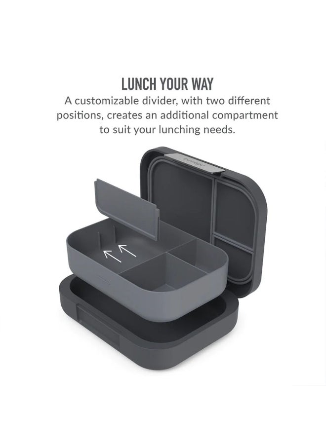 4 Compartments Modern Adult Lunchbox 850 mL  Dark Gray