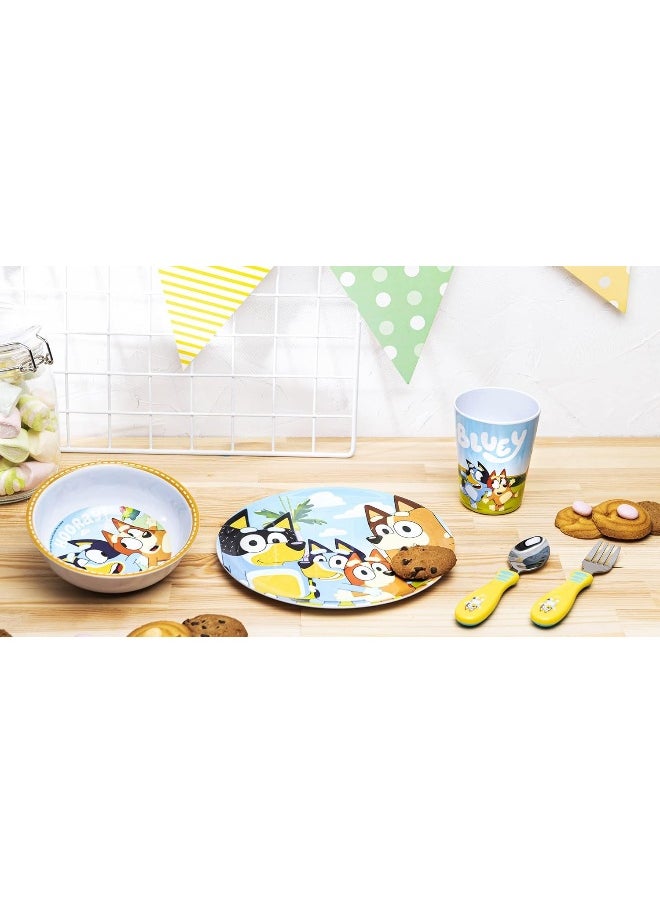 Zak Designs zak! 5-Piece Dinnerware Set, Bluey