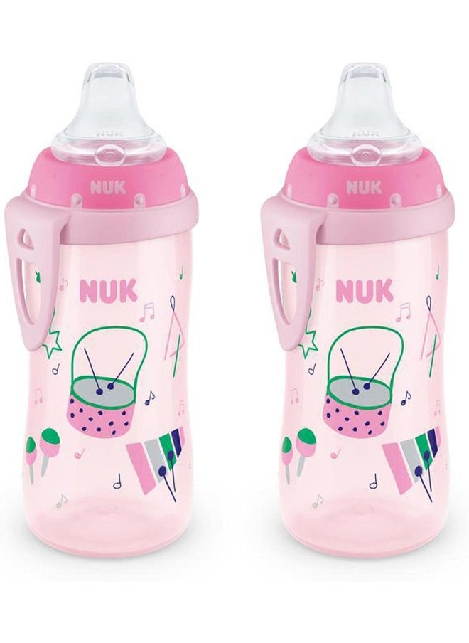 NUK Active Sippy Cup, 10 oz, 2 Pack, 8+ Months, Pink Music