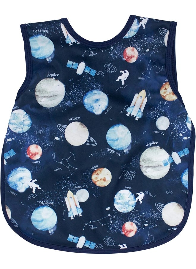 BapronBaby Outer Space Bapron - Soft Waterproof Stain Resistant Bib - Machine Washable - 6m - 5yr - (Sz Baby/Toddler 6m-3T)