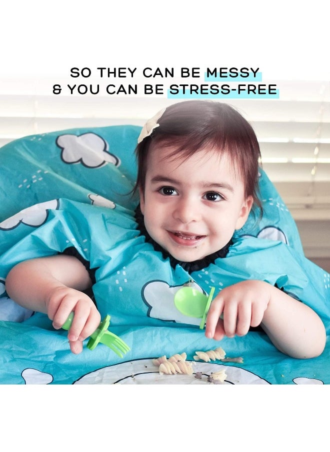 Grabease Allover Waterproof Bib for Self-Feeding Babies and Toddlers 6-24 Mos.