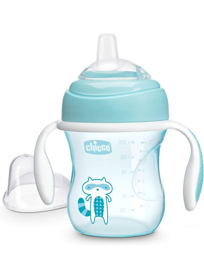Chicco Soft Silicone Spout Spill Free Transition Baby Sippy Cup 210ml Blue 4m+