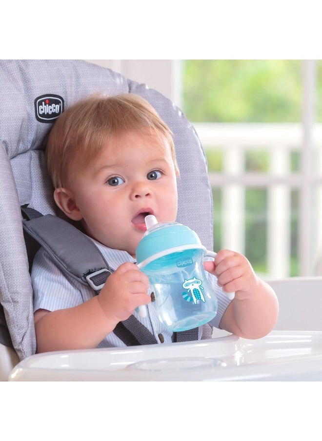 Chicco Soft Silicone Spout Spill Free Transition Baby Sippy Cup 210ml Blue 4m+
