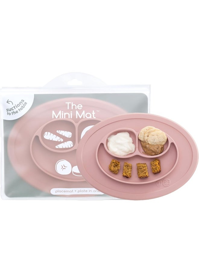 ezpz Mini Mat - One-piece silicone placemat + plate (Blush), One Size