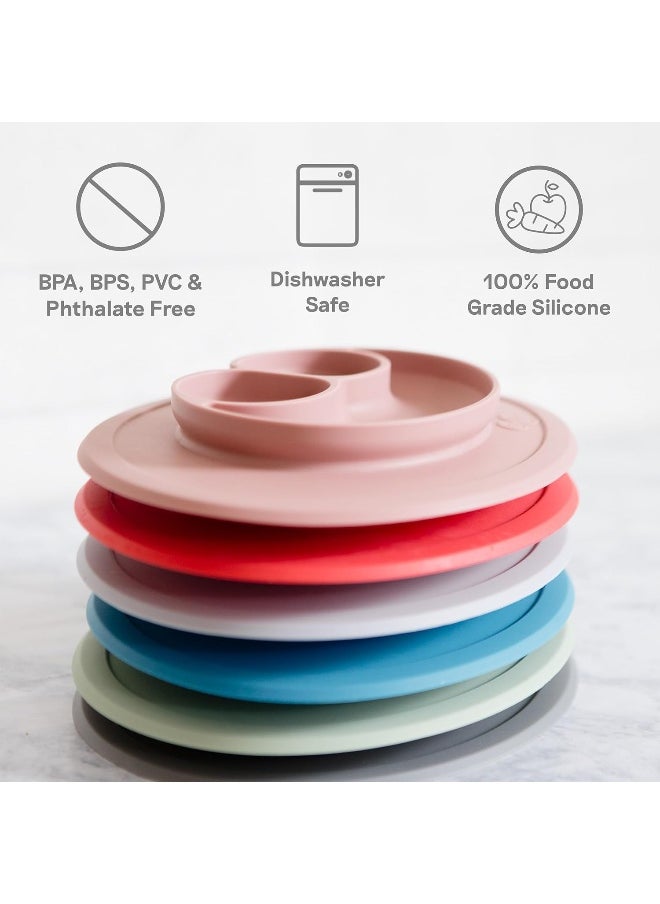 ezpz Mini Mat - One-piece silicone placemat + plate (Blush), One Size