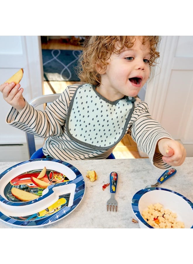 The First Years Disney/Pixar Cars Dinnerware Set - Toddler Plates and Toddler Utensils - 4 Count