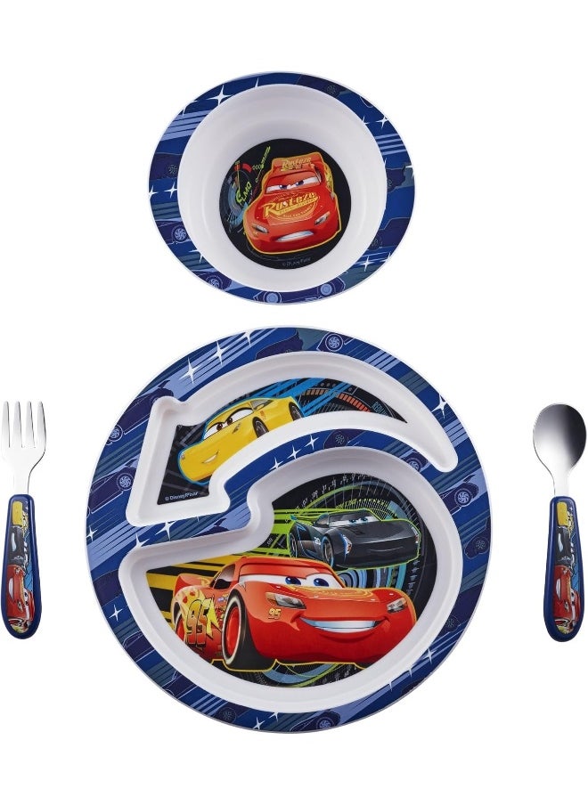 The First Years Disney/Pixar Cars Dinnerware Set - Toddler Plates and Toddler Utensils - 4 Count