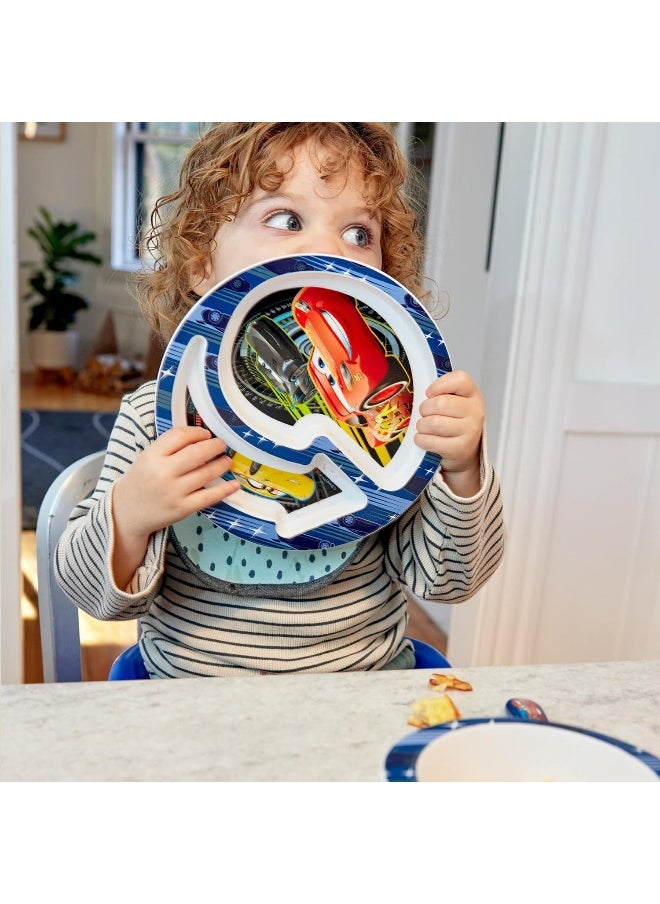 The First Years Disney/Pixar Cars Dinnerware Set - Toddler Plates and Toddler Utensils - 4 Count