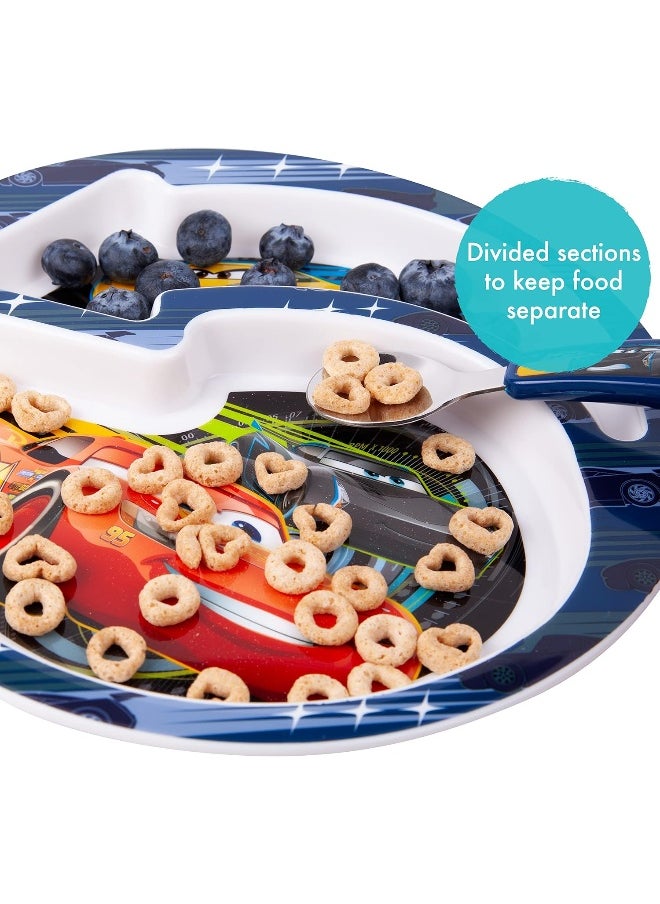 The First Years Disney/Pixar Cars Dinnerware Set - Toddler Plates and Toddler Utensils - 4 Count