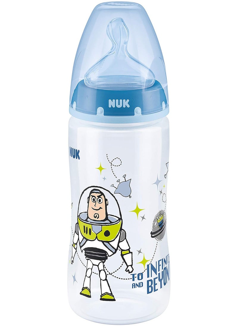 NUK First Choice+ Toy Story Baby Bottle, 6-18 Months, Anti Colic, Silicone Teat, BPA Free, Buzz, 300 ml