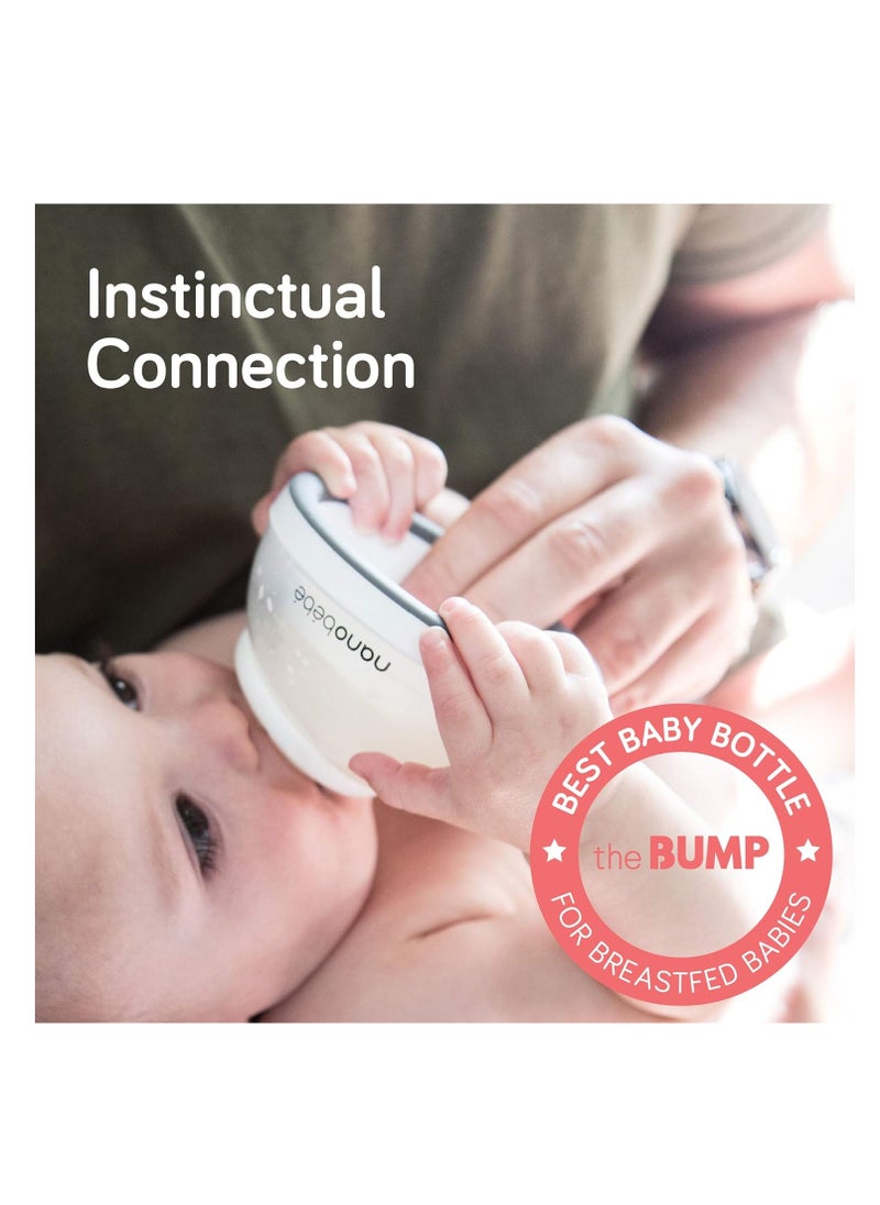 Breastmilk Baby Bottle (Award Winning Innovation For Breastfed Babies), Breastfeeding Newborn Breast Like, Anti Colic, Perfect Latch, Preserves Breast Milk Nutrients, 1-Pack, Teal