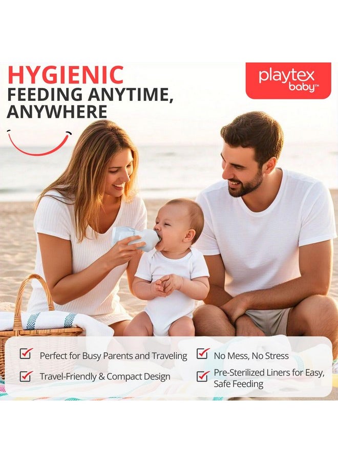 Playtex Baby Nurser Pre-Sterilized Disposable Drop-Ins Bottle Liners, Anti-Colic, Gas Reduction, Closer to Breastfeeding, 8 Oz, 100 Count
