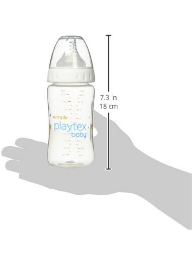 Playtex Baby Simply Playtex Complete Tummy Comfort Baby Bottles, Anti-Colic & Anti-Reflux, 9 Oz, 3 Count