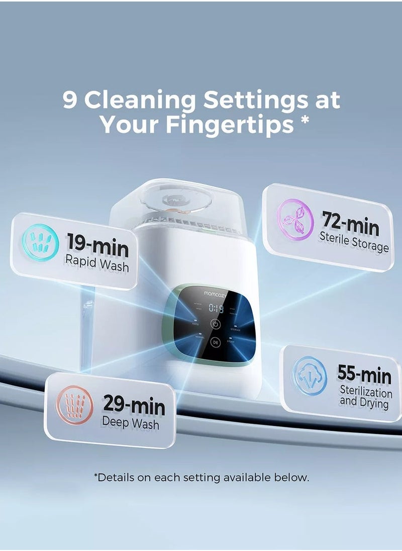 KleanPal Pro Baby Bottle Washer - Sterilizer & Dryer Combo for Easy Cleaning - Bottle Washer Machine for All Bottles, Pump Parts & Baby Item Care - Save Time & Effort
