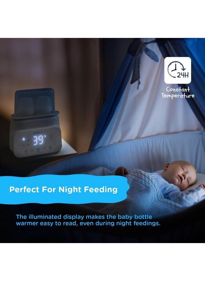 EVLA’S Baby Bottle Warmer, Multi-Function Feeding Bottle Warmer, Fast and Accurate Breastmilk and Formula Milk Warmer with Timer, Defrost, Keep Warm, Baby Food Jar Heating Functions, White