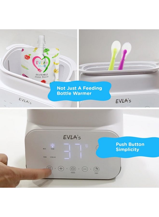 EVLA’S Baby Bottle Warmer, Multi-Function Feeding Bottle Warmer, Fast and Accurate Breastmilk and Formula Milk Warmer with Timer, Defrost, Keep Warm, Baby Food Jar Heating Functions, White